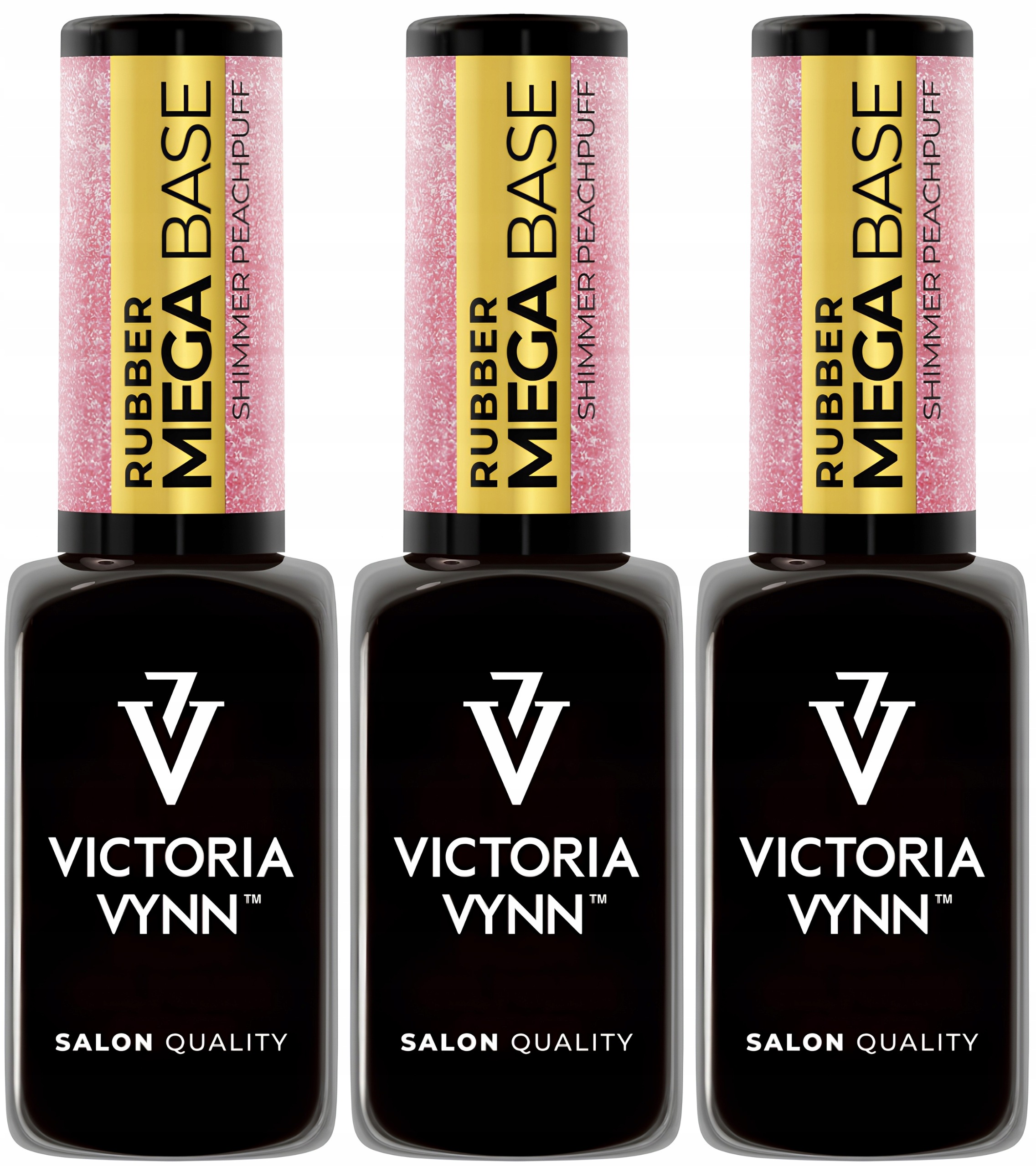 3x Victoria Vynn Hybridní báze s leskem Shimmer Peachpuff Base 8 ml