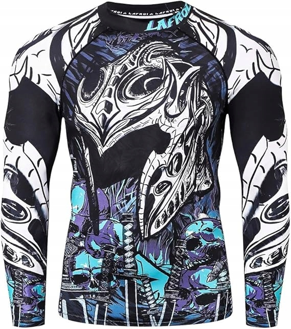 Lafroi Męska koszulka kompresyjna z długim rękawem Upf 50+ M