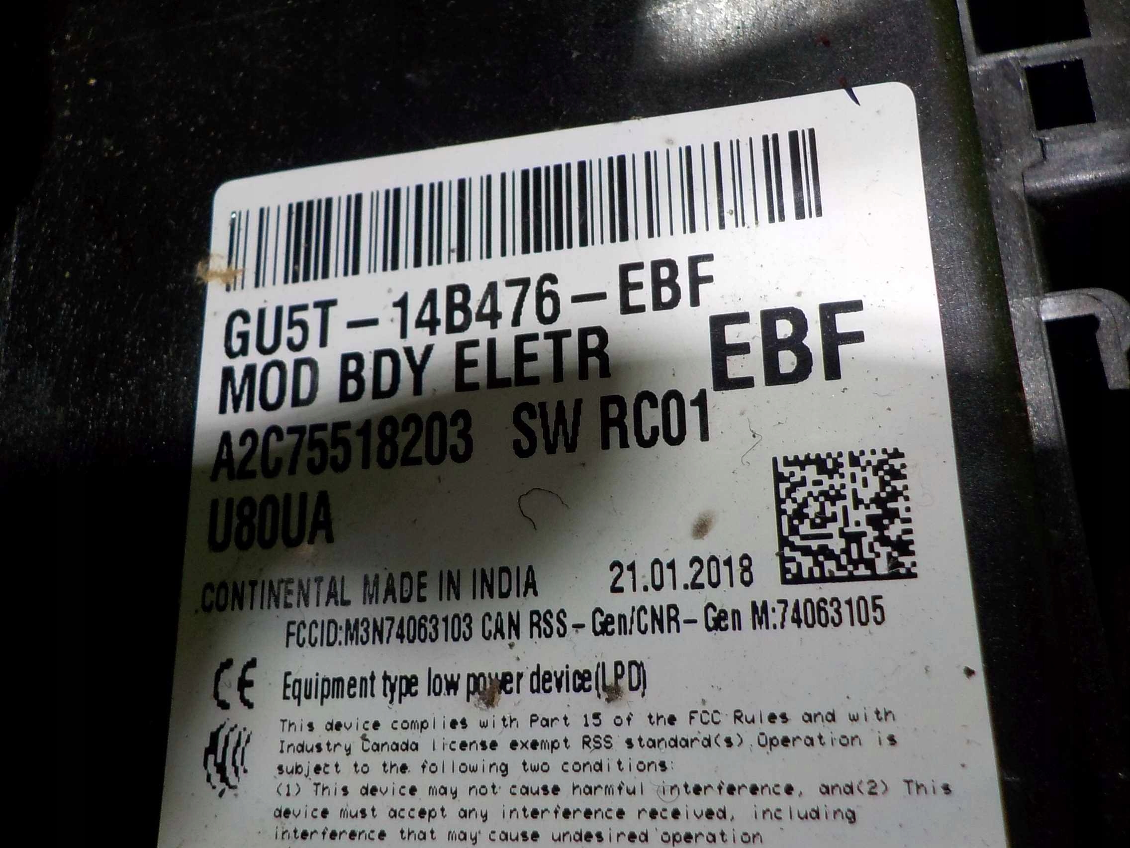 FORD KA+ PLUS 1.2 B 18r modul BSI GU5T-14B476-EBF Typ samochodu Samochody osobowe