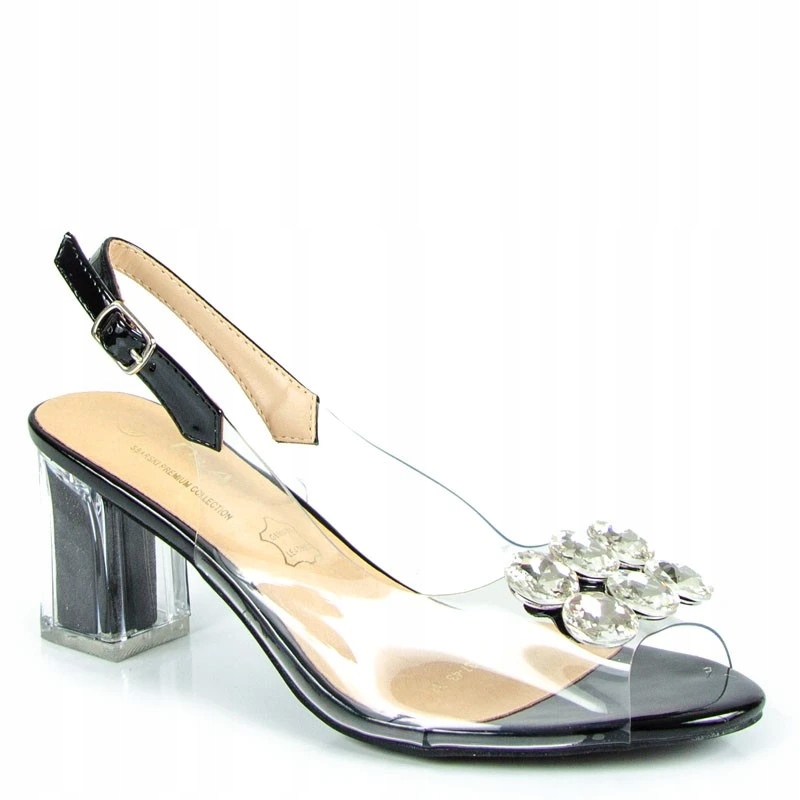 S.barski MR1037-43 Transparentní Sandály Černé 37