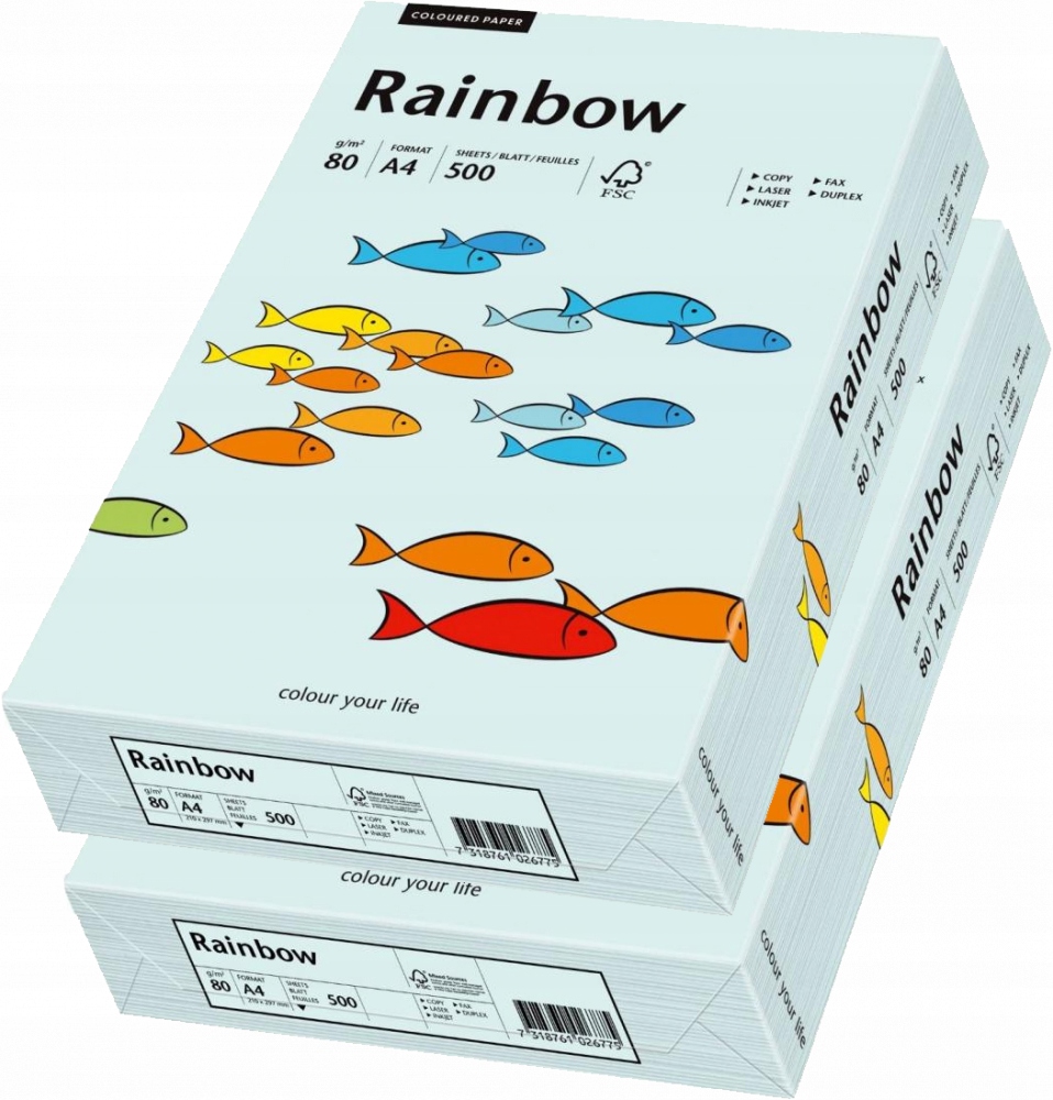

Papier drukarki Rainbow A4 80g jasno niebieski x2