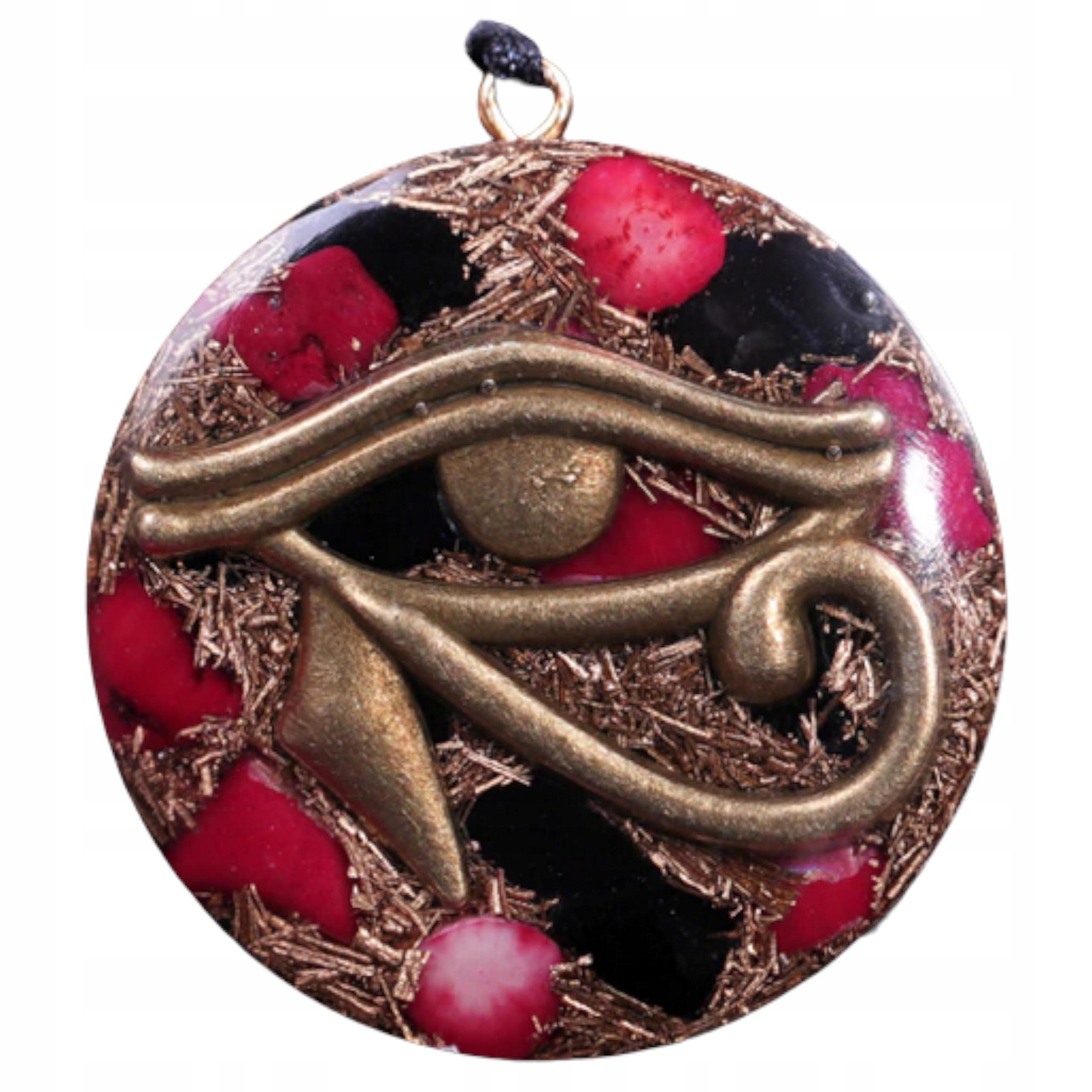 Orgonit Náhrdelník Oko Horusa Korál Obsidián Měď Harmonizace Jako Dárek