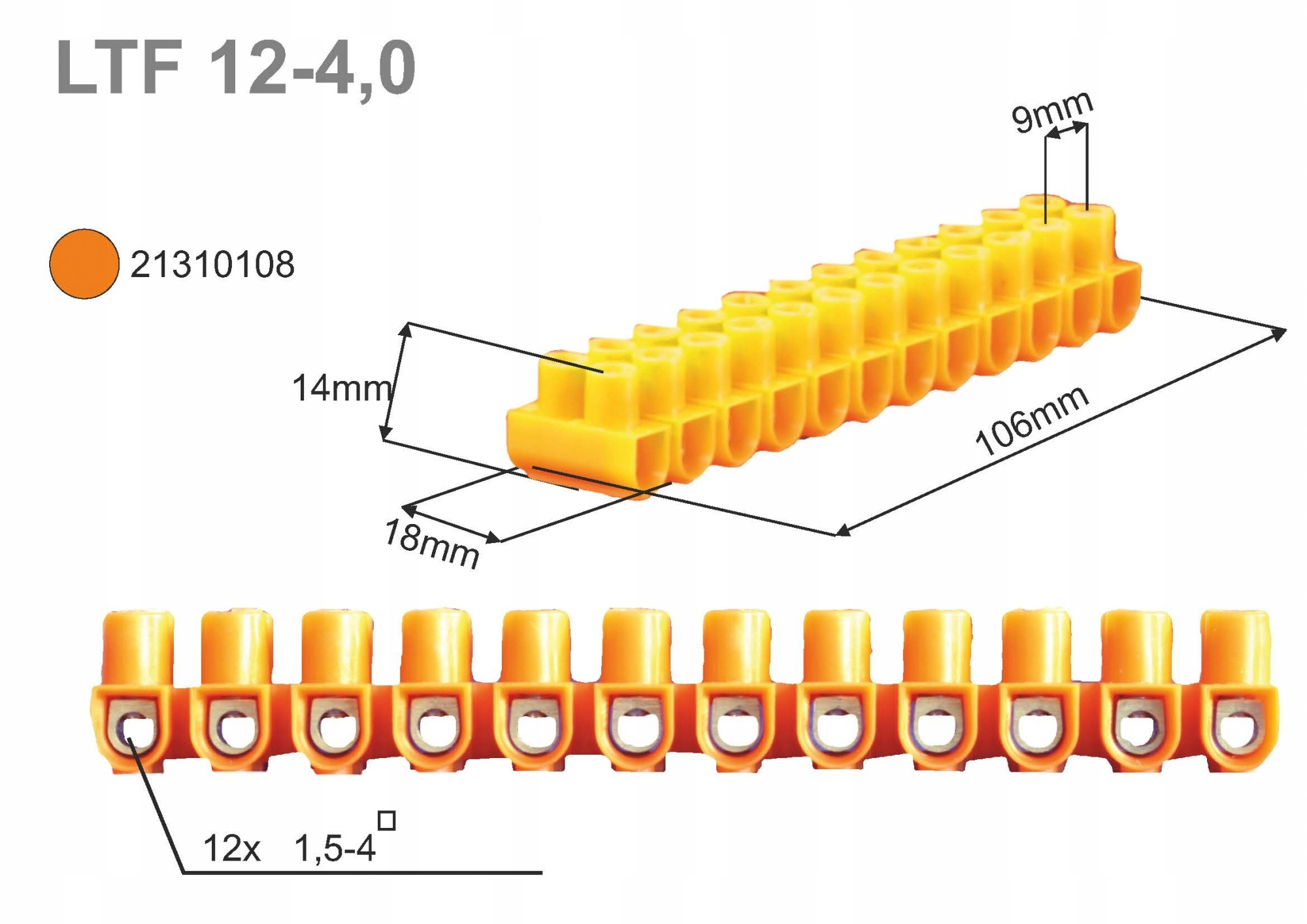 LTF12-4 Listwa gwintowa 12-torowa 4mm2 SIMET EAN (GTIN) 5907813207693