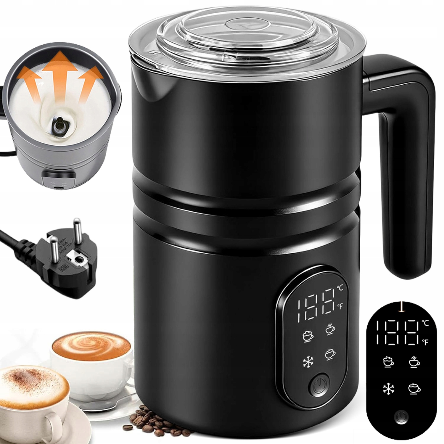 Napěňovač Mléka S Ohřívačem 4 Režimy Napěnění Mléka 400 W Tichý 5 V 1