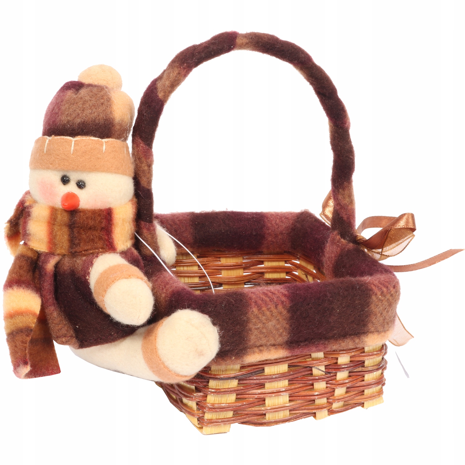 KOSZYK ŚWIĄTECZNY Z BAŁWANEM 16 CM