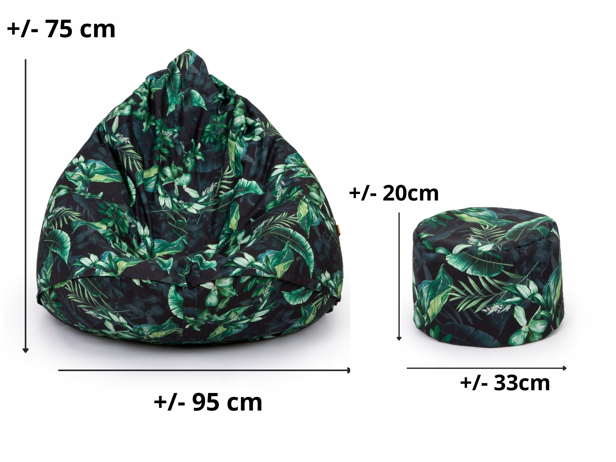 Pufa Worek Sako FOTEL XXL do siedzenia + GRATIS Szerokość mebla 95 cm