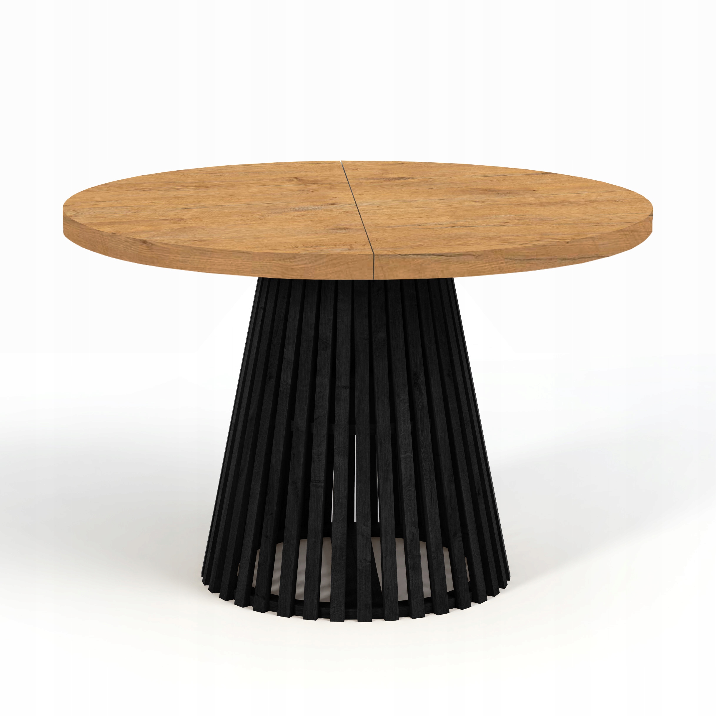 Stół okrągły DOVER 100/200 LAMELE rozkładany loft Wysokość mebla 77 cm