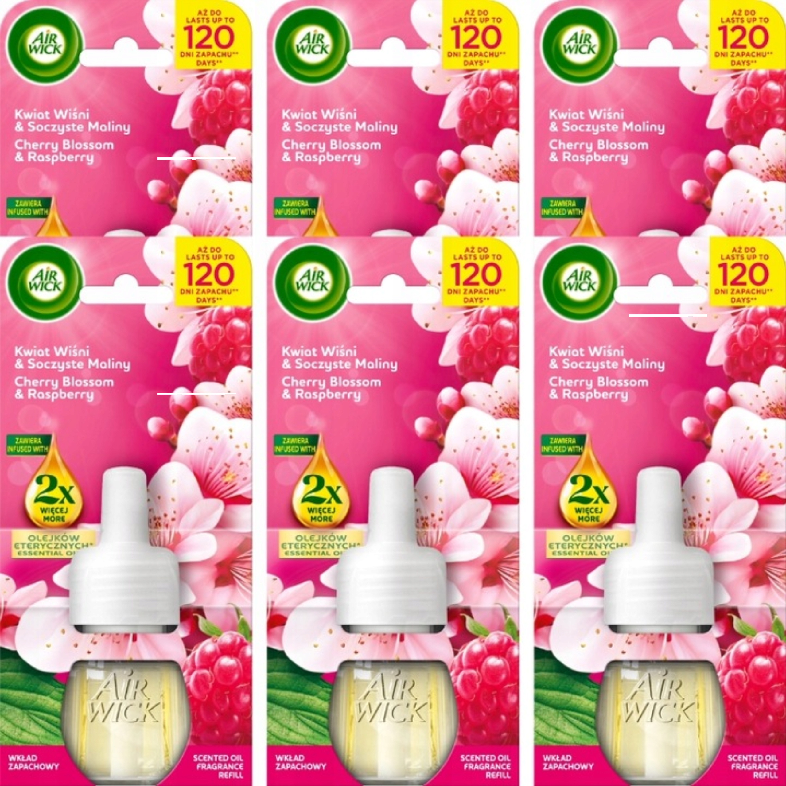 Air Wick Náplň do osvěžovače vzduchu Višňový Květ Šťavnaté maliny 19 ml x 6