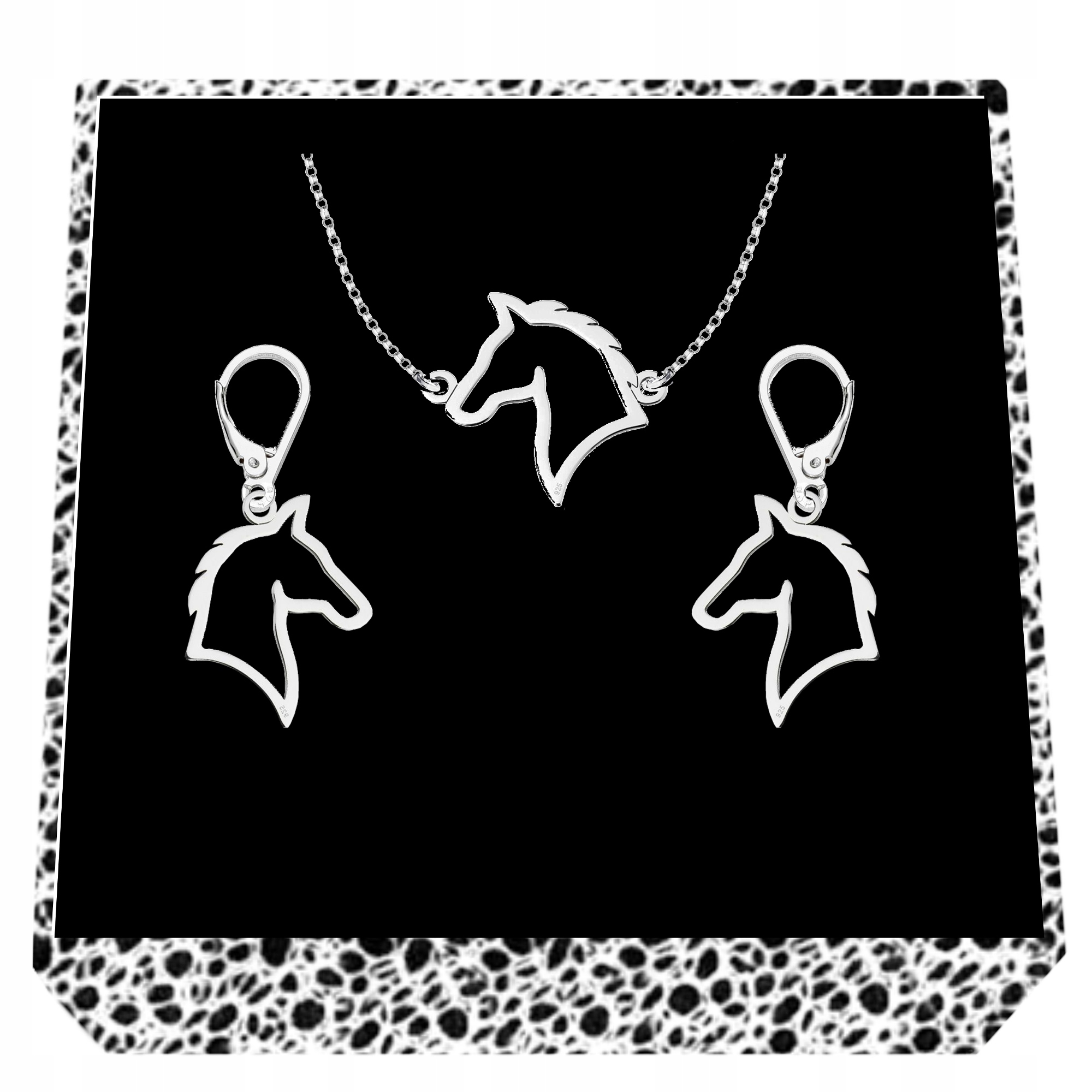 

Srebrny Komplet Koń Głowa Konia srebro 925