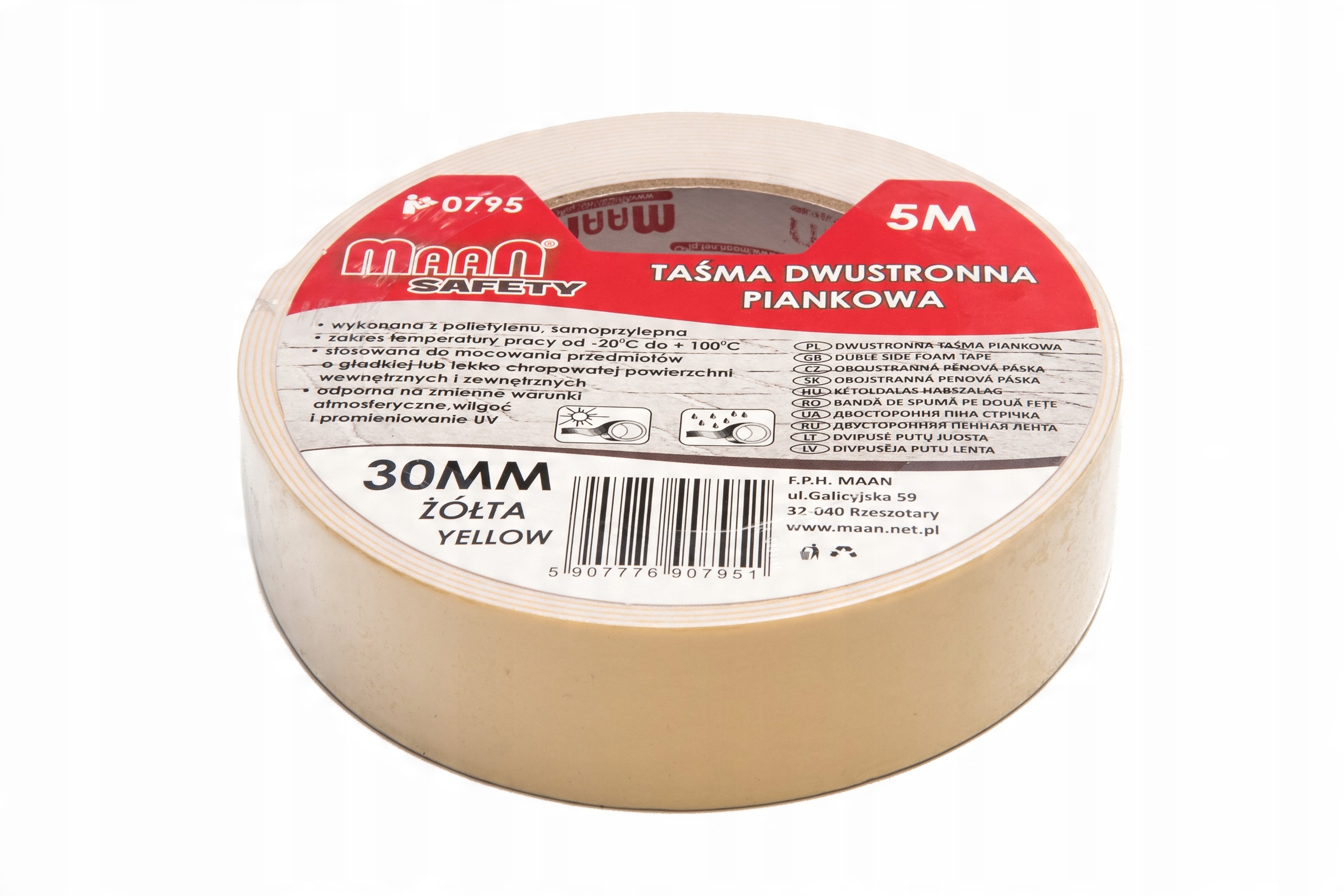 

Taśma dwustronna montażowa, piankowa 30mm 5m