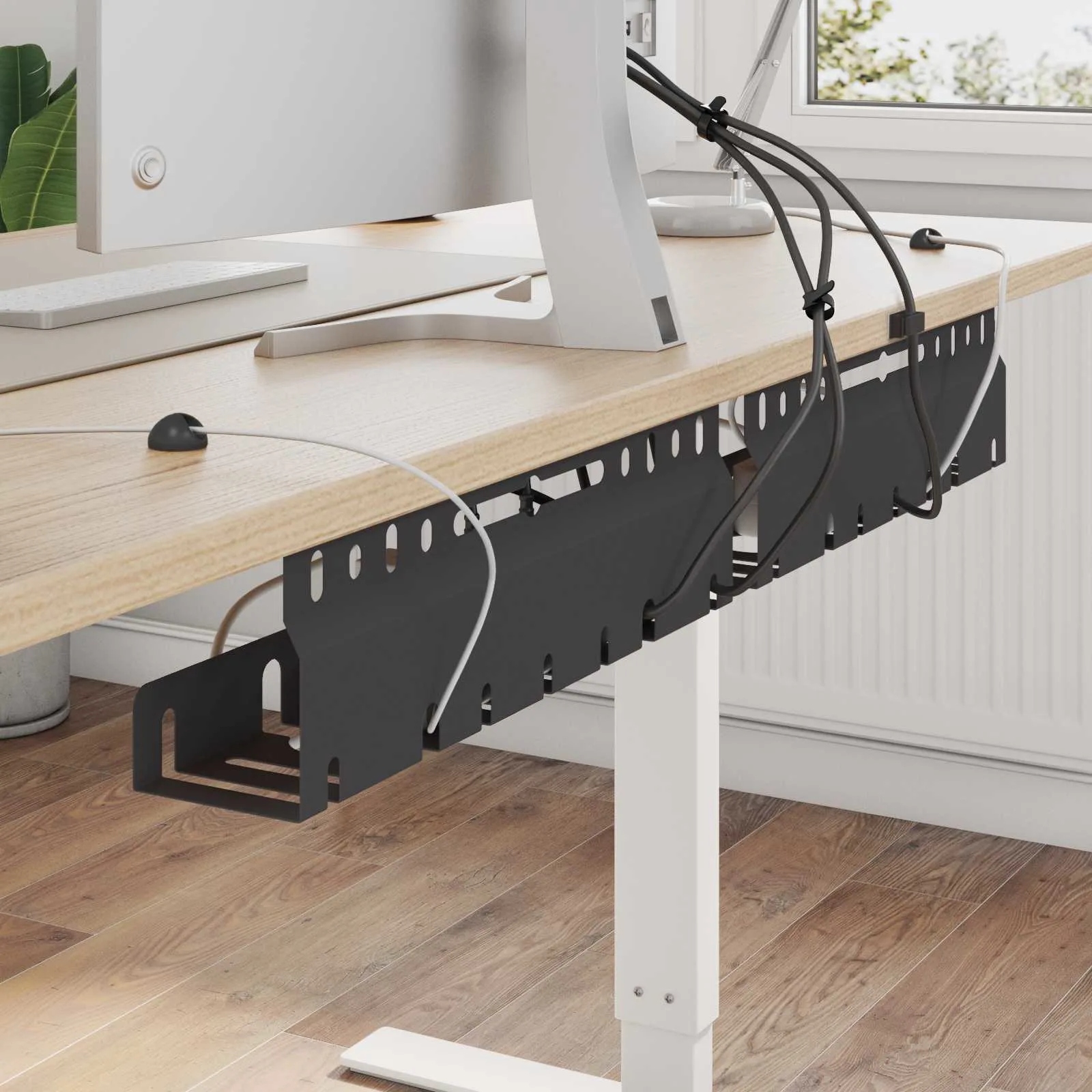 vidaXL Tray na kabely pod stolem 2 ks Černá 43 x 9 x 11 cm Ocel