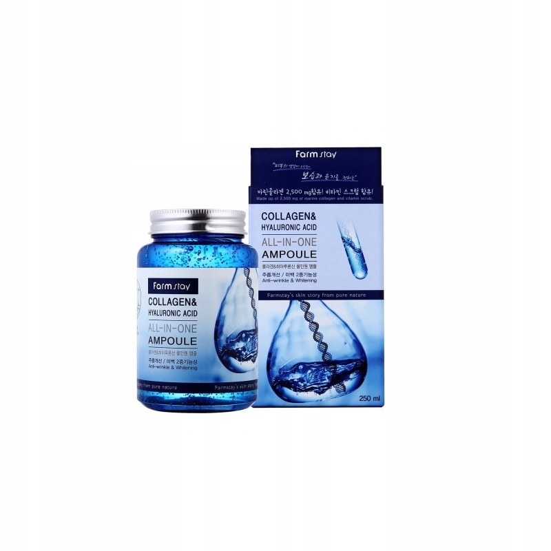AMPUŁKA KOLAGEN, KWAS HIALURONOWY FARMSTAY 250ml