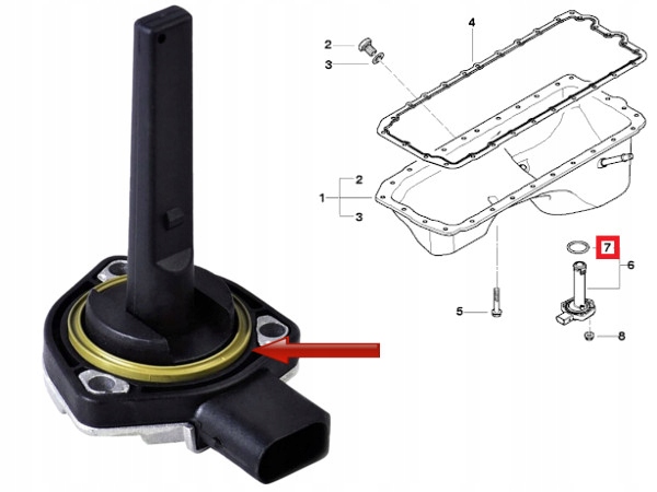 USZCZELKA CZUJNIK POZIOMU OLEJU VW CC EOS GOLF Producent części Ertons