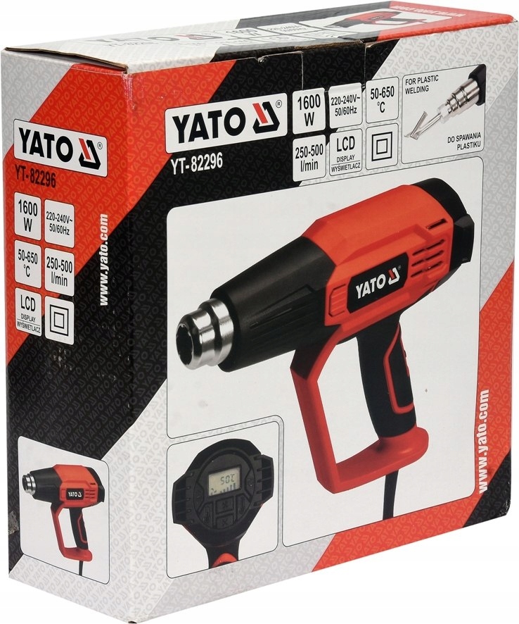 OPALARKA 2000W 50~600°C, 3 BIEGI, LCD+PAMIĘĆ Moc 1600 W