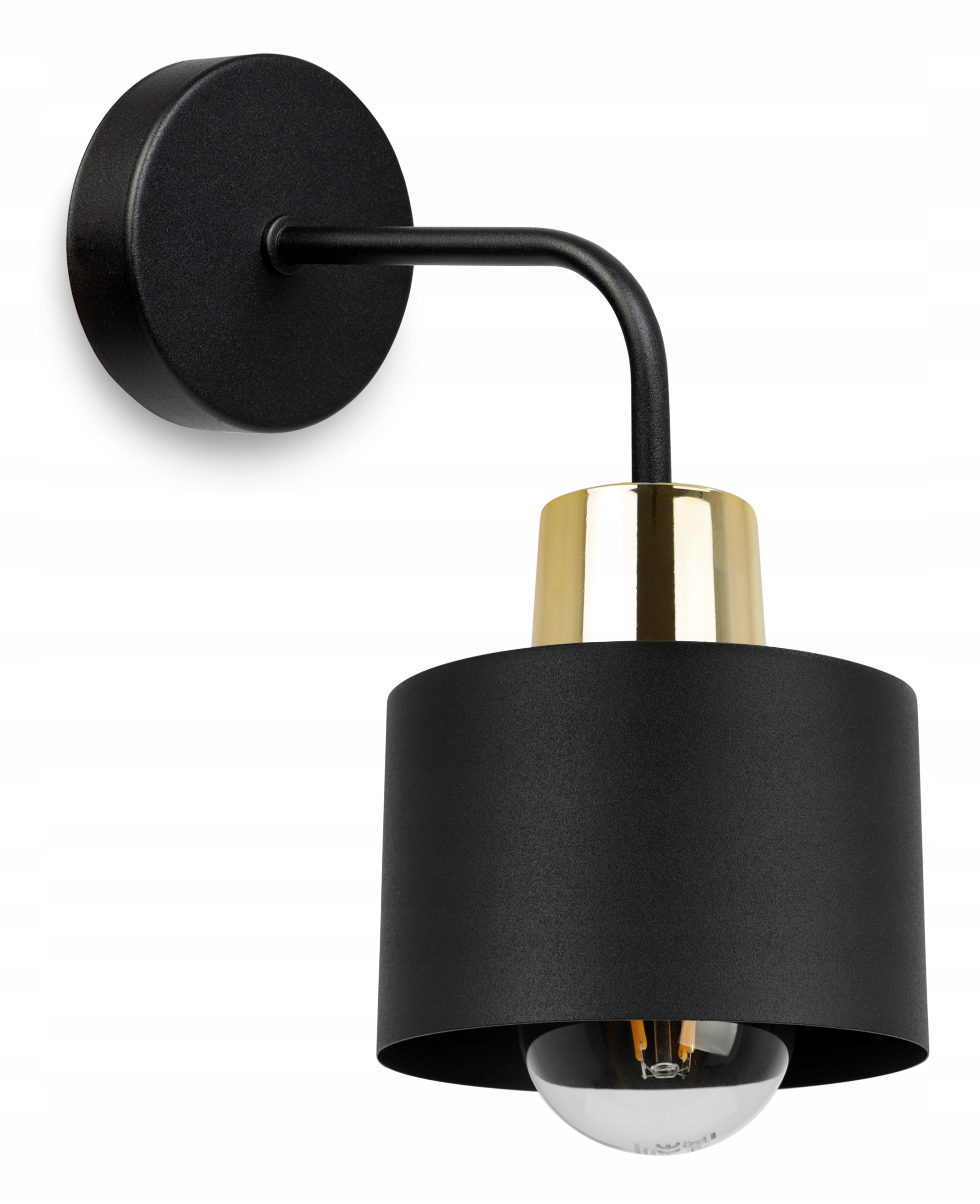 Nástěnná Lampa Stropní Svítidlo S Klosz Černá Led