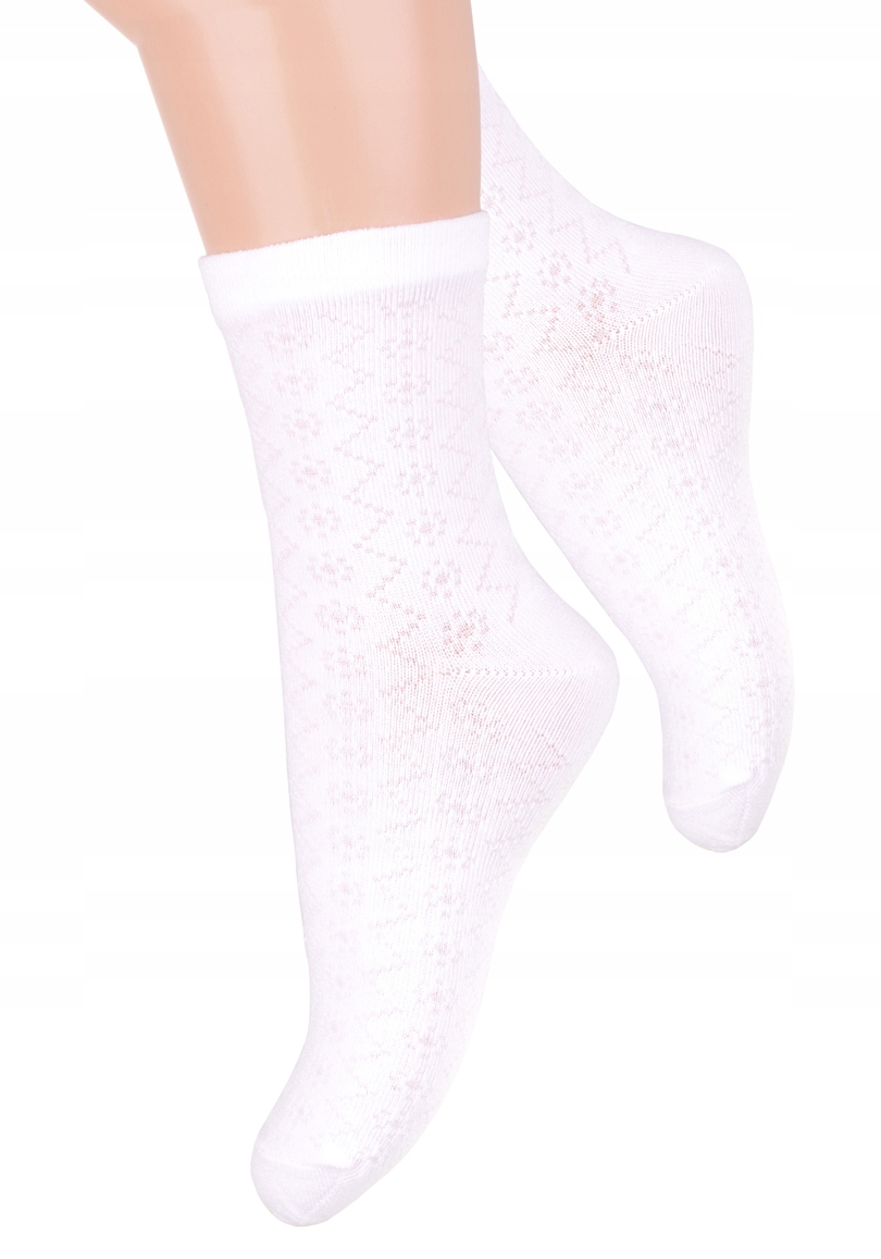 

Skarpety Steven dziewczęce lato białe/żakard-29-31