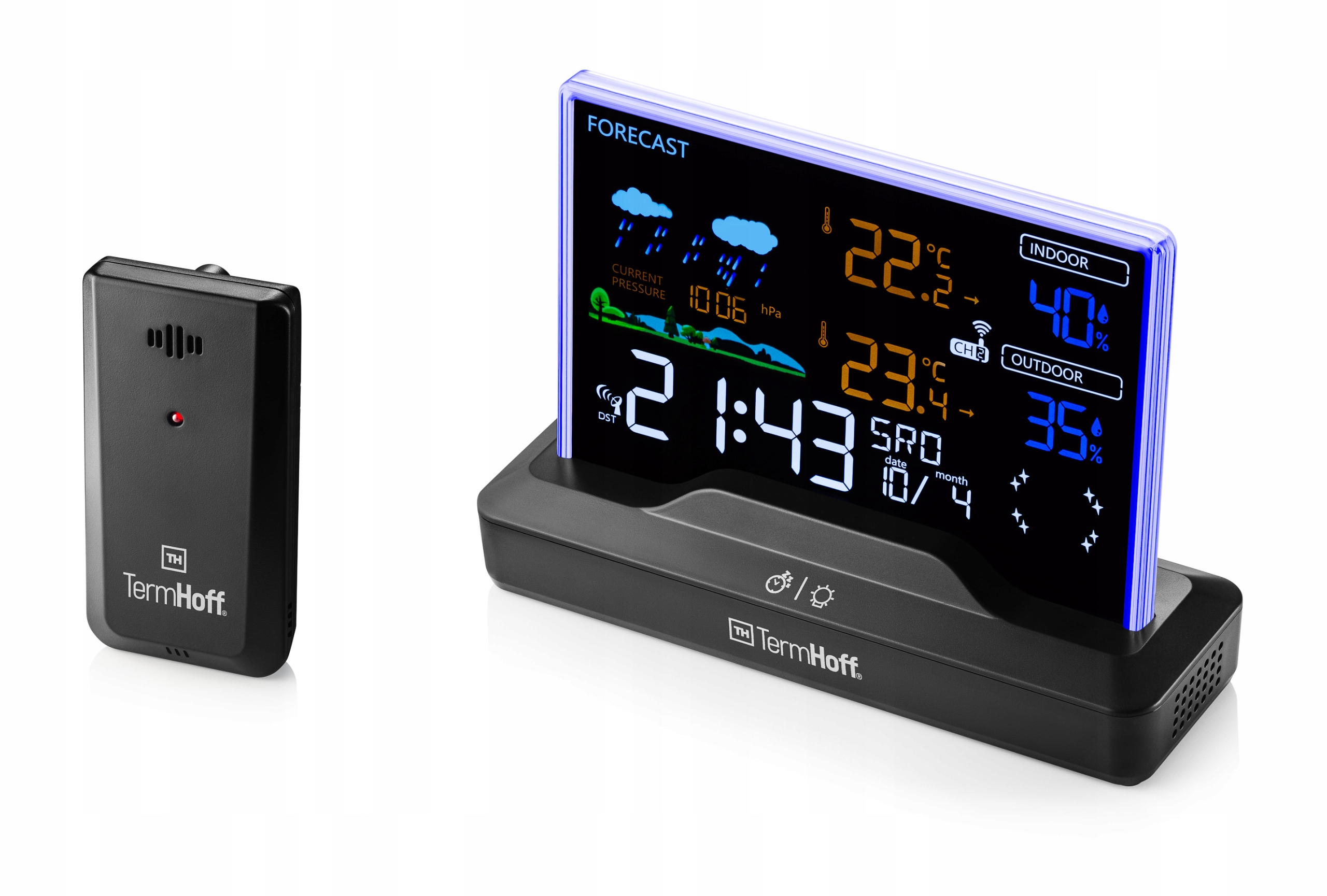 Stacja Pogodowa TermHoff THWS2 Barometr Alarm Kalendarz Fazy Księżyca