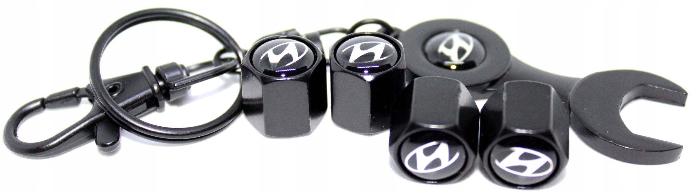 HYUNDAI NAKRĘTKI 4SZT NA WENTYLE+ BRELOK CZARNE Producent ETC