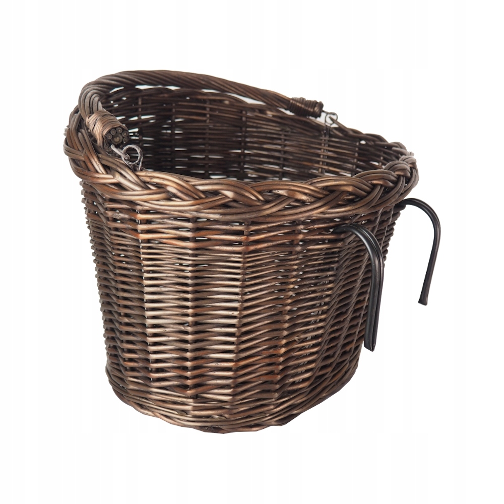 Koszyk na rower Wiklinowy kosz rowerowy mocowanie Haki Wenge