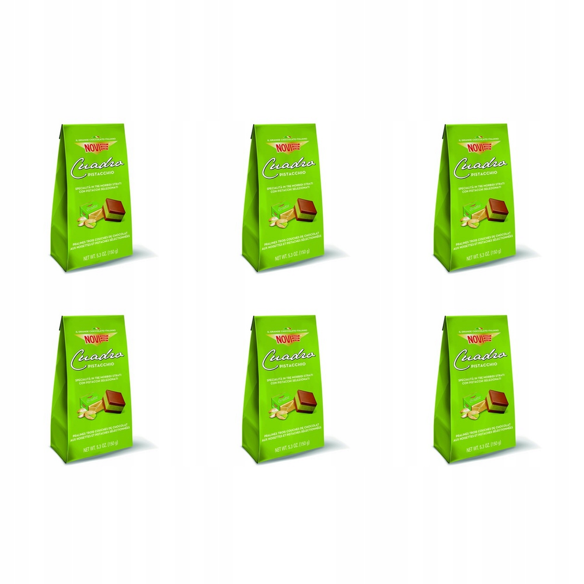 6x 150g Novi czekoladki Cuadro pistacja