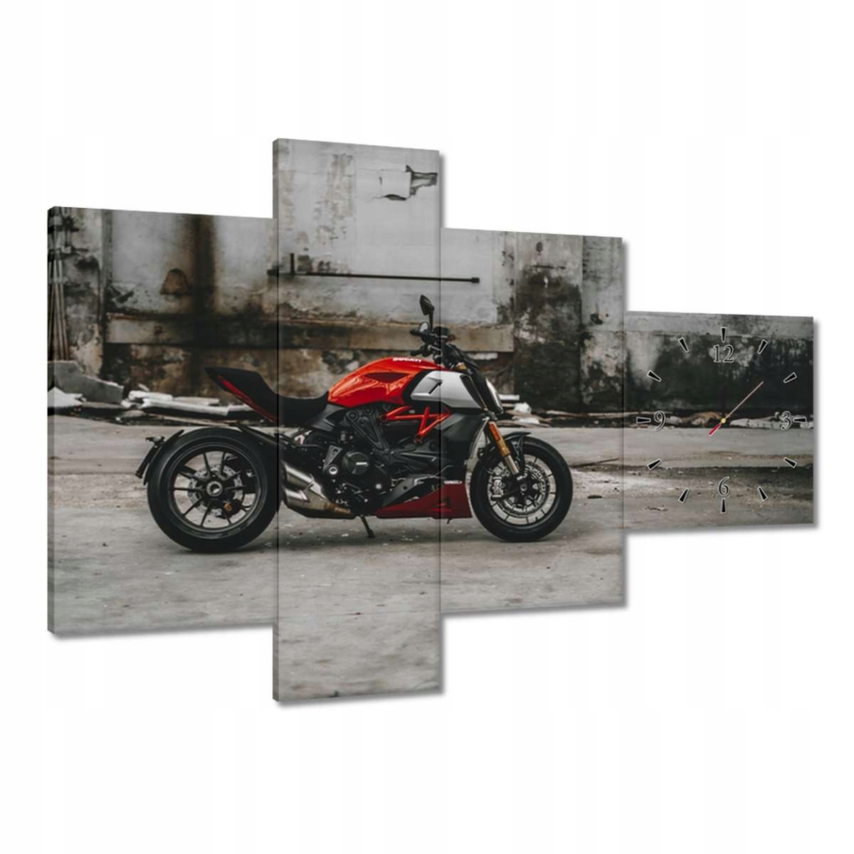 Hodiny 100x70 Červené Ducati Motocykl