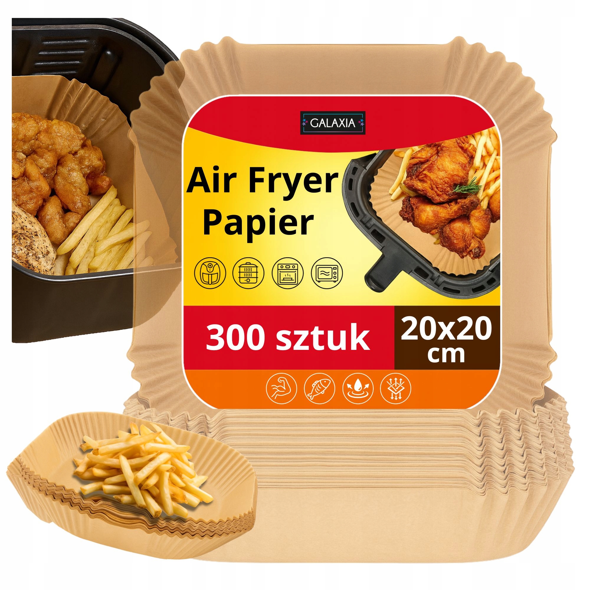 300X Wkład Air Fryer Papier Wkłady Papierowe Do Frytkownicy Beztłuszczowej