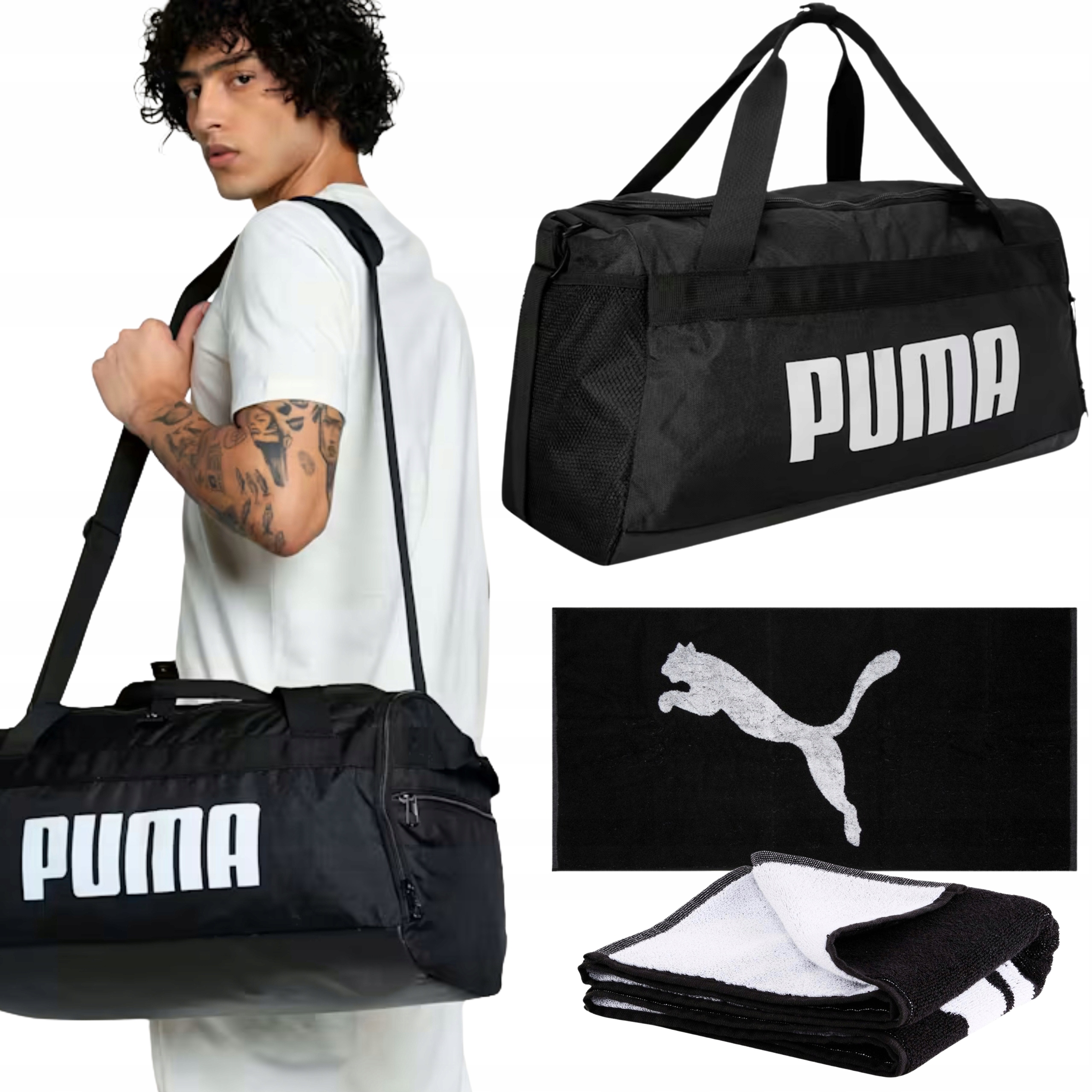 Sportovní Taška Přes Rameno Černá Prostorná Puma Jako Dárek Ručník