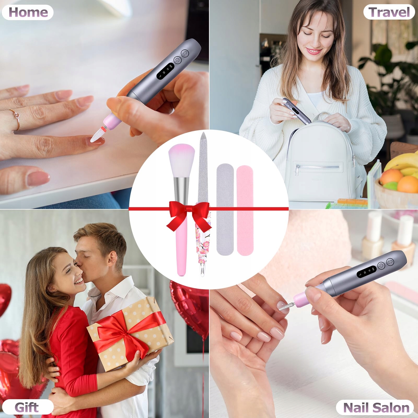EVILTO Zestaw Do Manicure Pedicure Bezprzewodowy Pilnik Elektryczny USB — miniatura 7