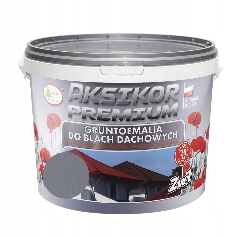 

Farba do dachu Aksikor Premium Popiel RAL7037 1L