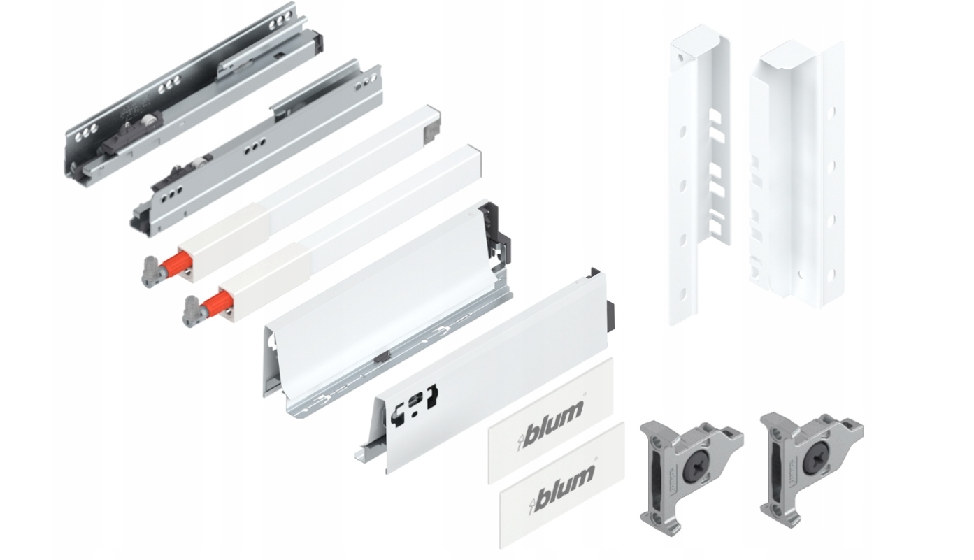 Šuplík Tandembox Antaro 350 mm, vysoká s relingem D, 30 kg, bílá
