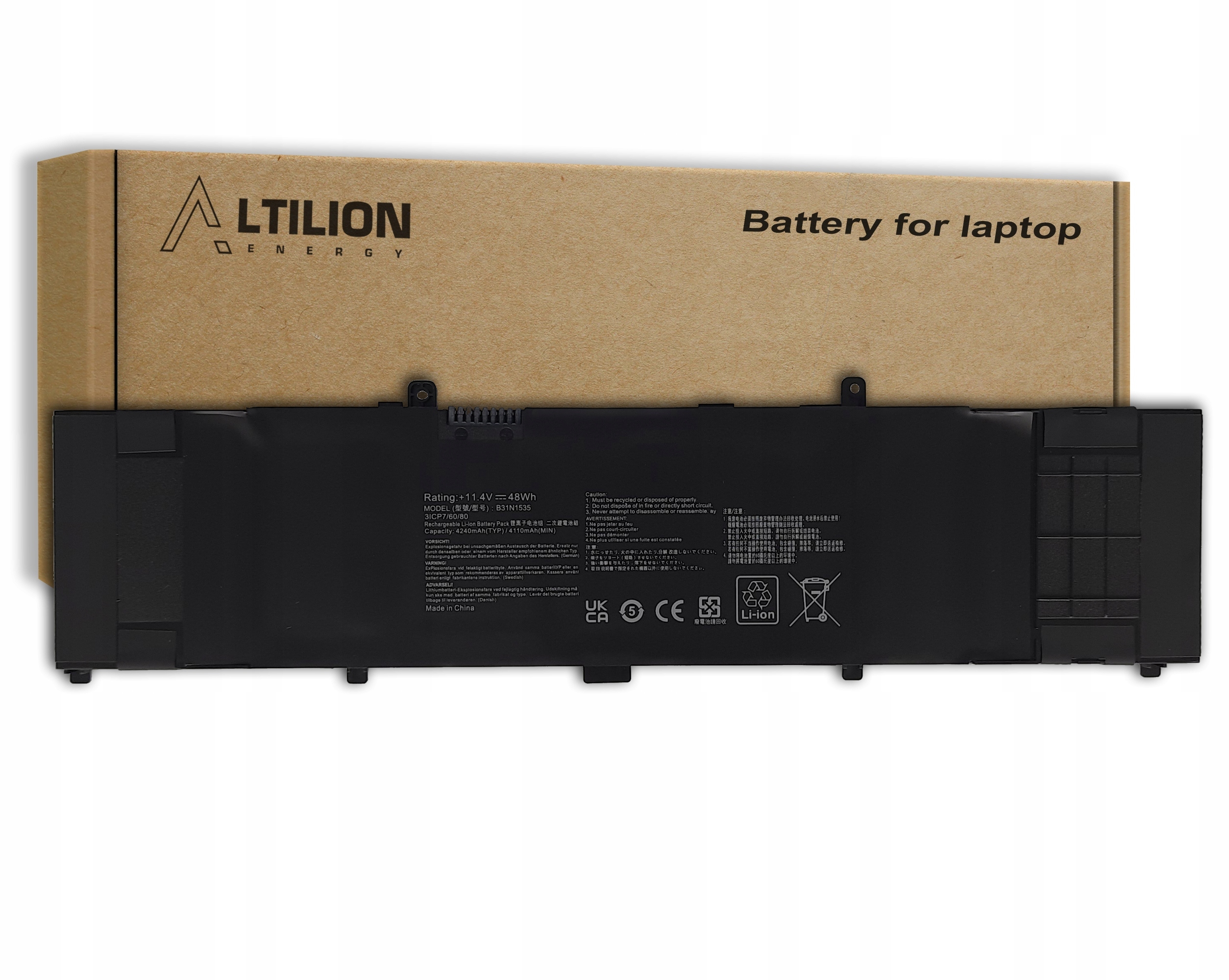 Baterie Altilion Energy B31N1535 je kompatibilní s Asusem