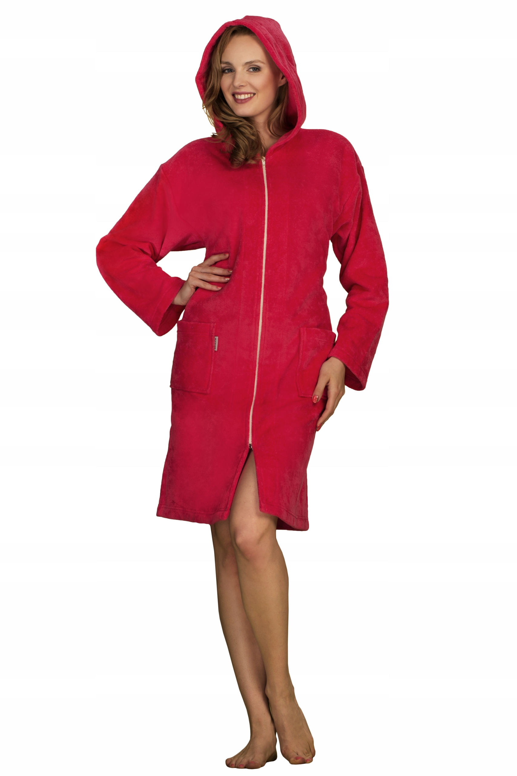 SZLAFROK PODOMKA DAMSKA S&F NA ZAMEK Z KAPTUREM 20524_MS Chaber M Rozmiar M