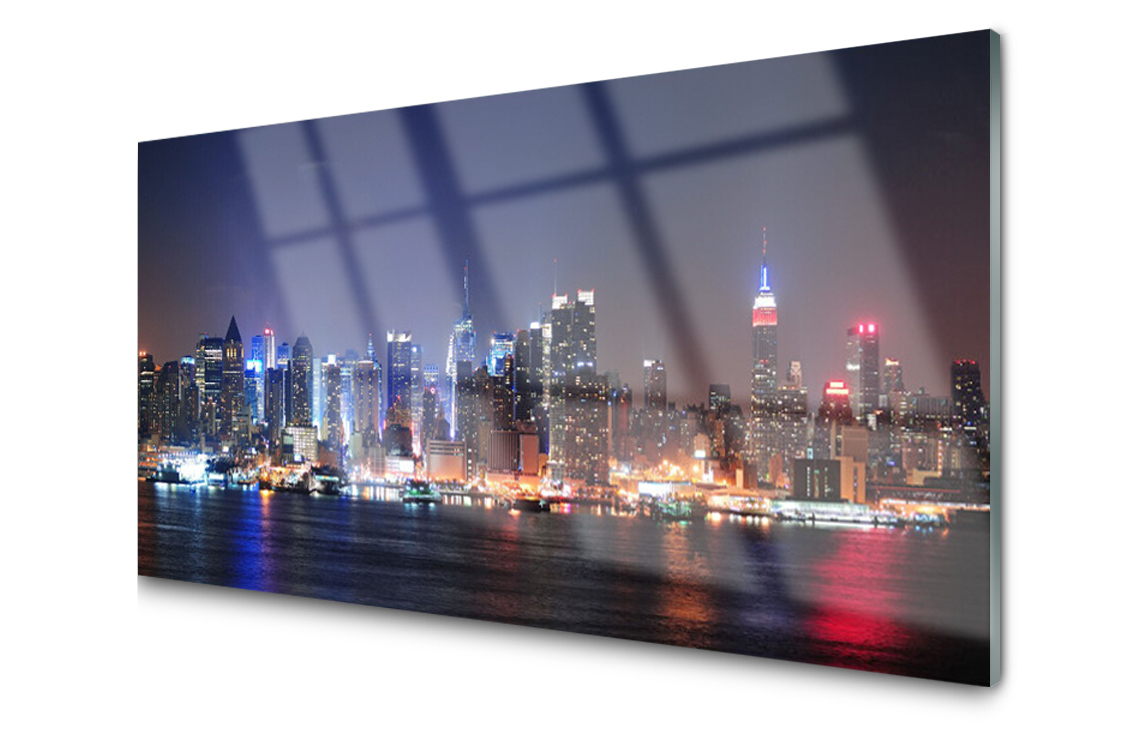 

Panel szklany dekor Miasto Wieżowce 120x60 + Klej