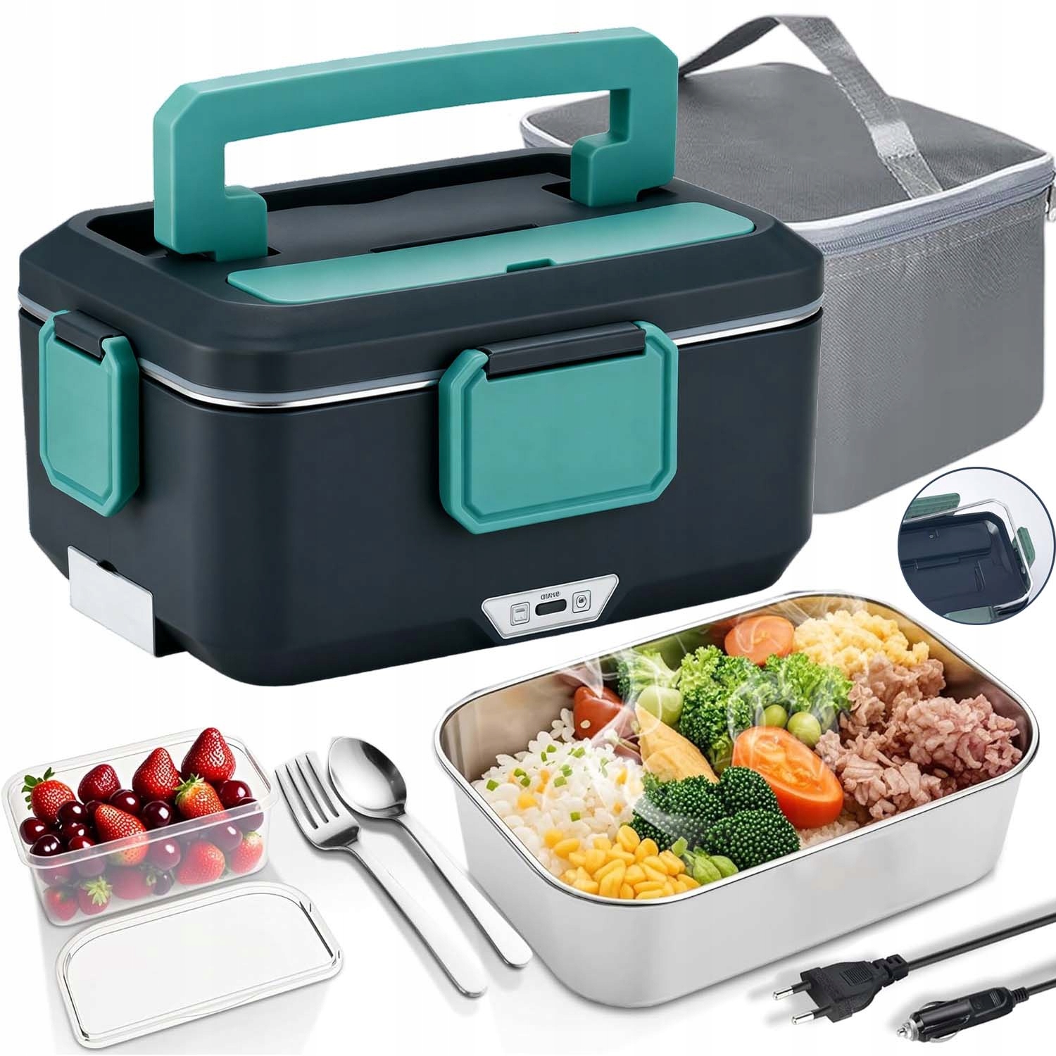 Elektrický Obědový Box, Přenosný Ohřívač Oběda 12-24V, 110V-220V, 3.5L