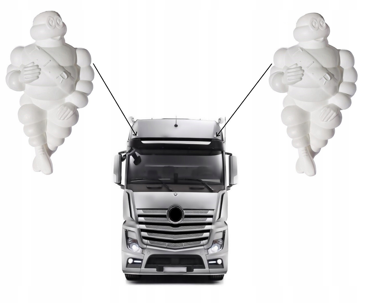 2x FIGURKA MICHELIN PODŚWIETLANA LUDZIK DACH 29CM