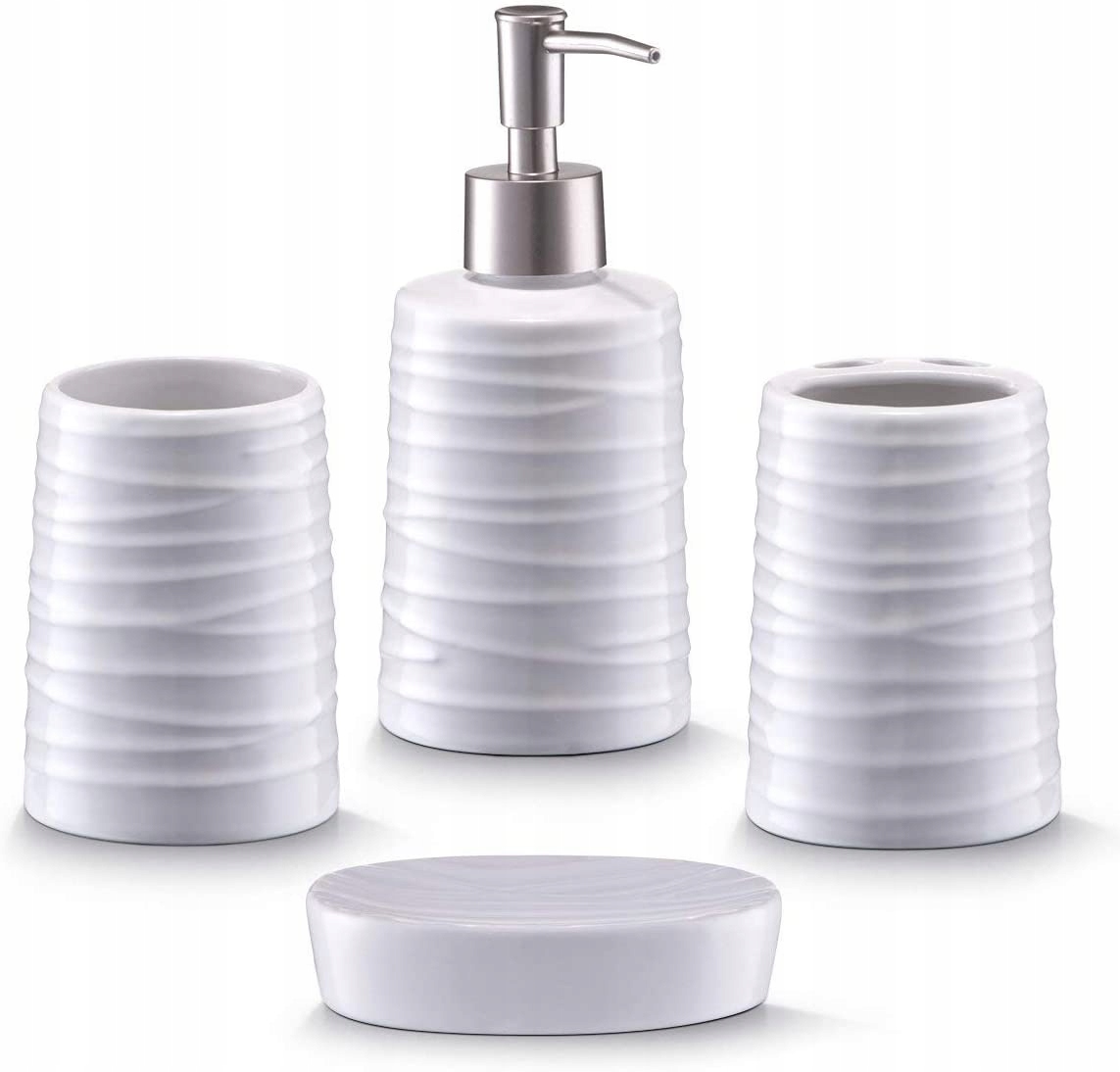 

Ceramiczny zestaw akcesoriów łazienkowych - 4 szt.