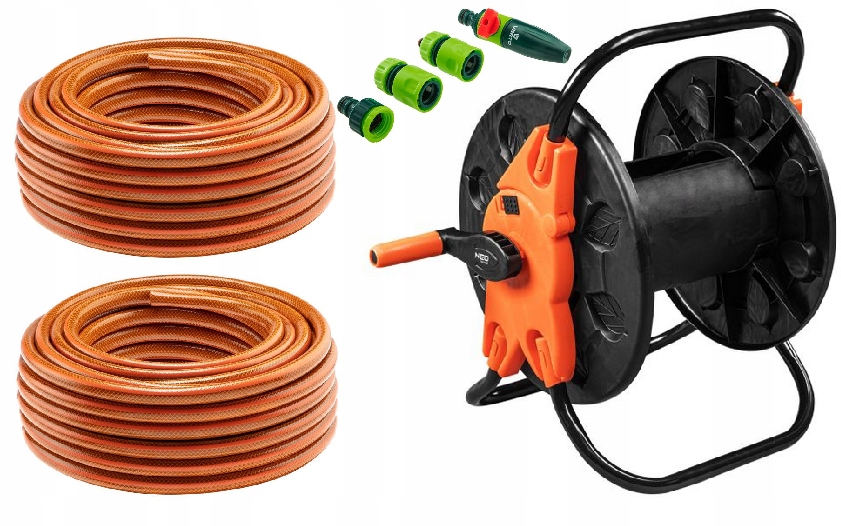 Neo Tools Set Záhradná hadica 1/2 60 m 4-vrstvová spojky postrekovač stojan