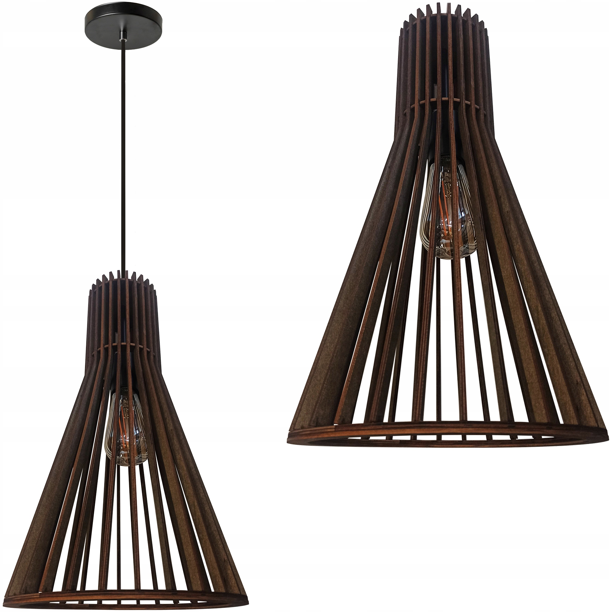 Závěsná Lampa Boho Dřevěná Přírodní Hnědá Toolight