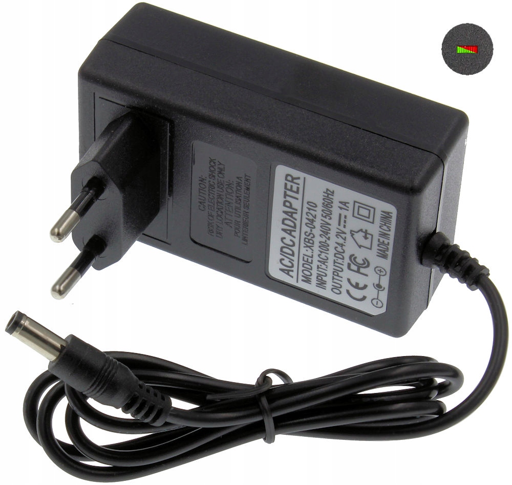 

Zasilacz 4,2V 1A wtyk DC 5,5x2,1mm Wtyczkowy 1S