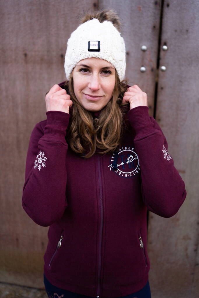 Bluza rozpinana bardzo ciepła misowa Born To Ride Winter Tr bordowa M