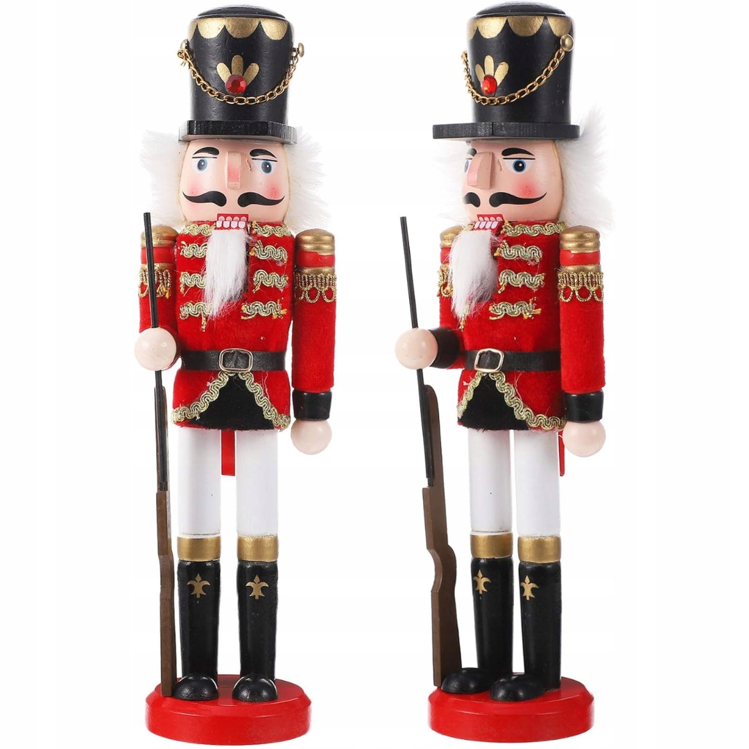 DZIADEK DO ORZECHÓW DREWNIANA FIGURKA OZDOBA ŚWIĄTECZNA ŻOŁNIERZYK 30 CM v2