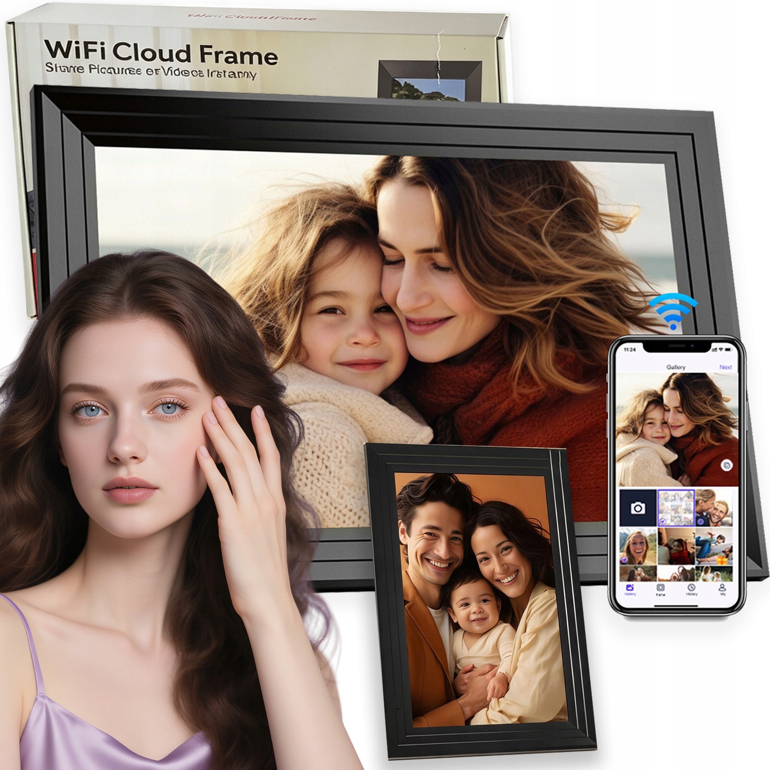 Rámeček Pro Dotykové Fotografie S Wifi Obrazovkou 10.1" Aplikace