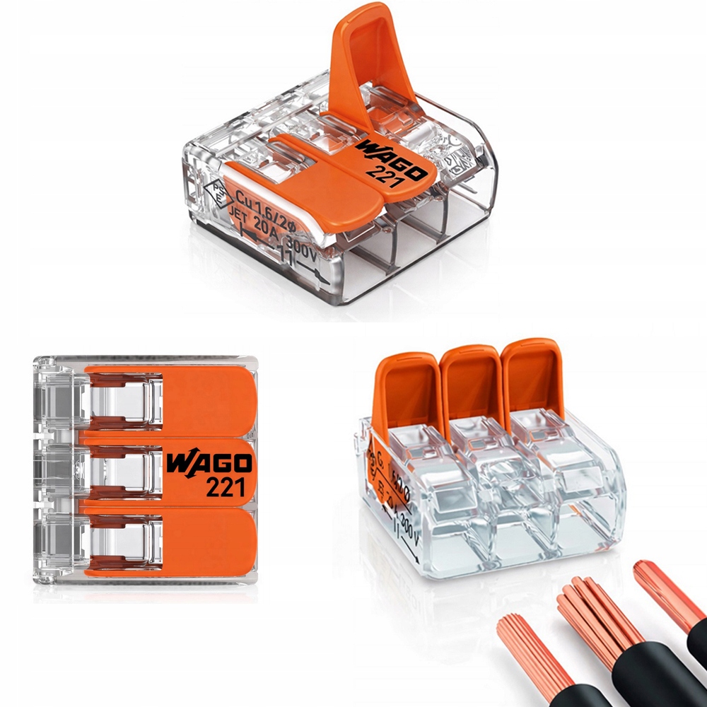 Wago 221-413 Rychlospojka Spojka 3x0,2-4mm2 Sada 50 kusů V Krabici