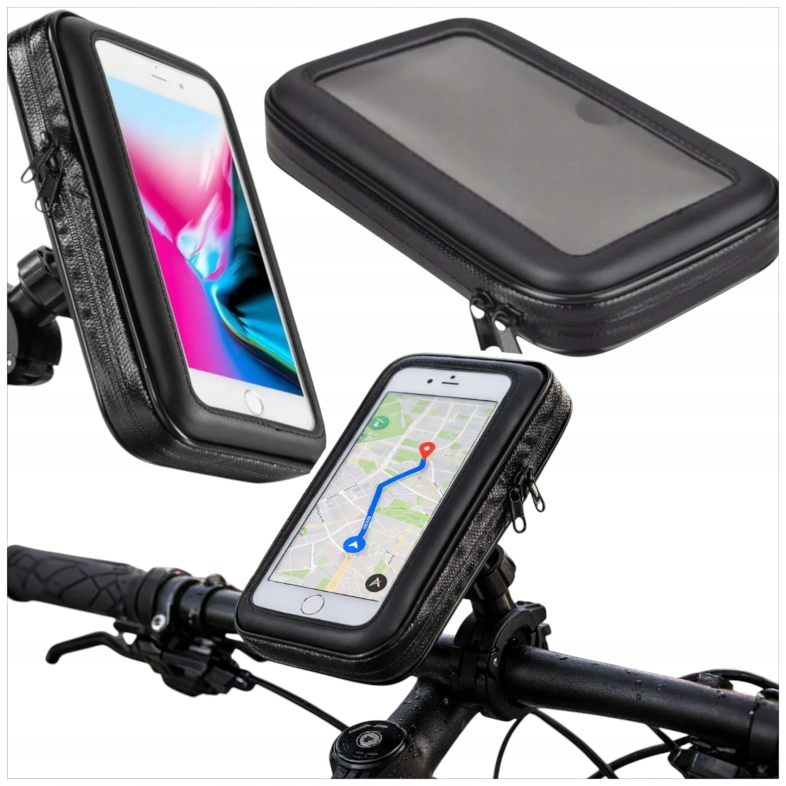 WODOODPORNY UCHWYT NA TELEFON ROWEROWY MOTOCYKLOWY ETUI NA ROWER HULAJNOGĘ