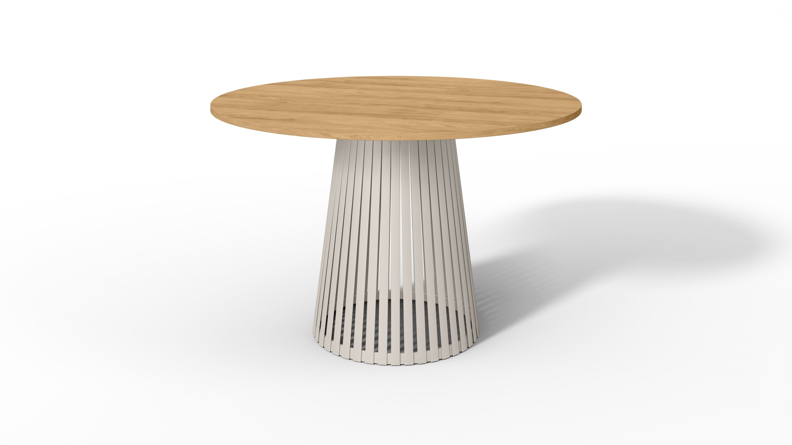 Stůl s kulatou deskou Kašmír, velký kulatý stůl Hikora 100 cm, loftový stůl