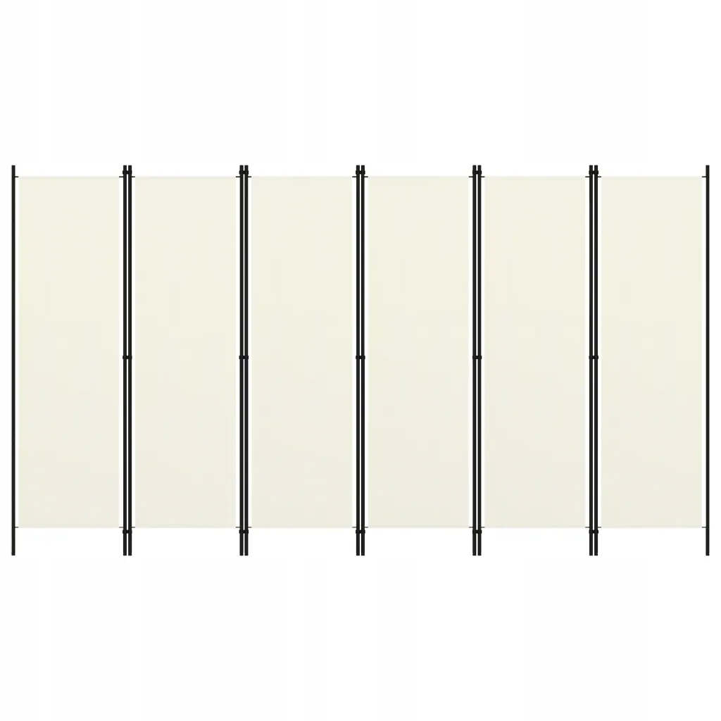 Parawan 6-panelowy, kremowy, 300 x 180 cm
