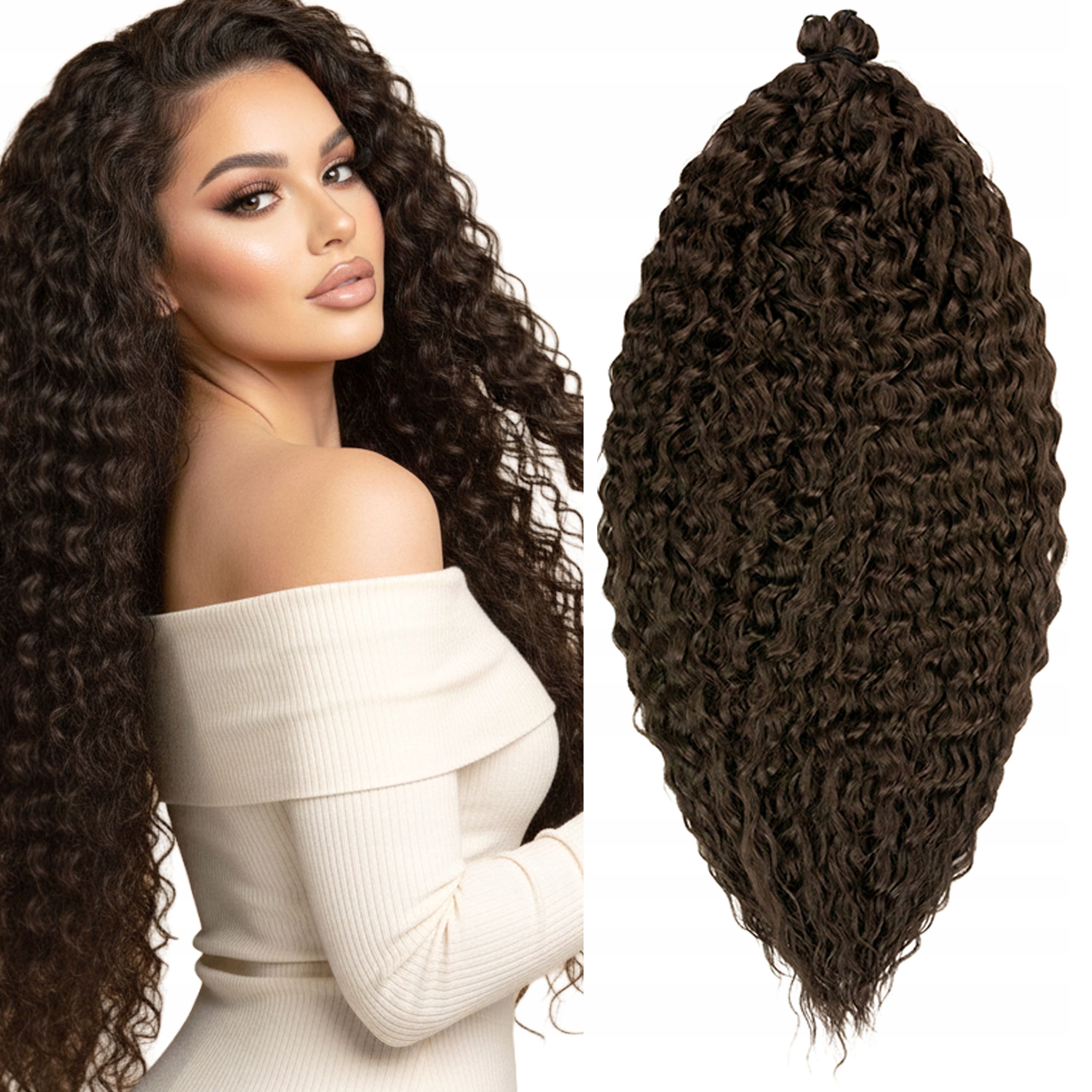 Włosy syntetyczne sztuczne Afroloki Arielki Ariel Pro Plus 400g 76cm brąz