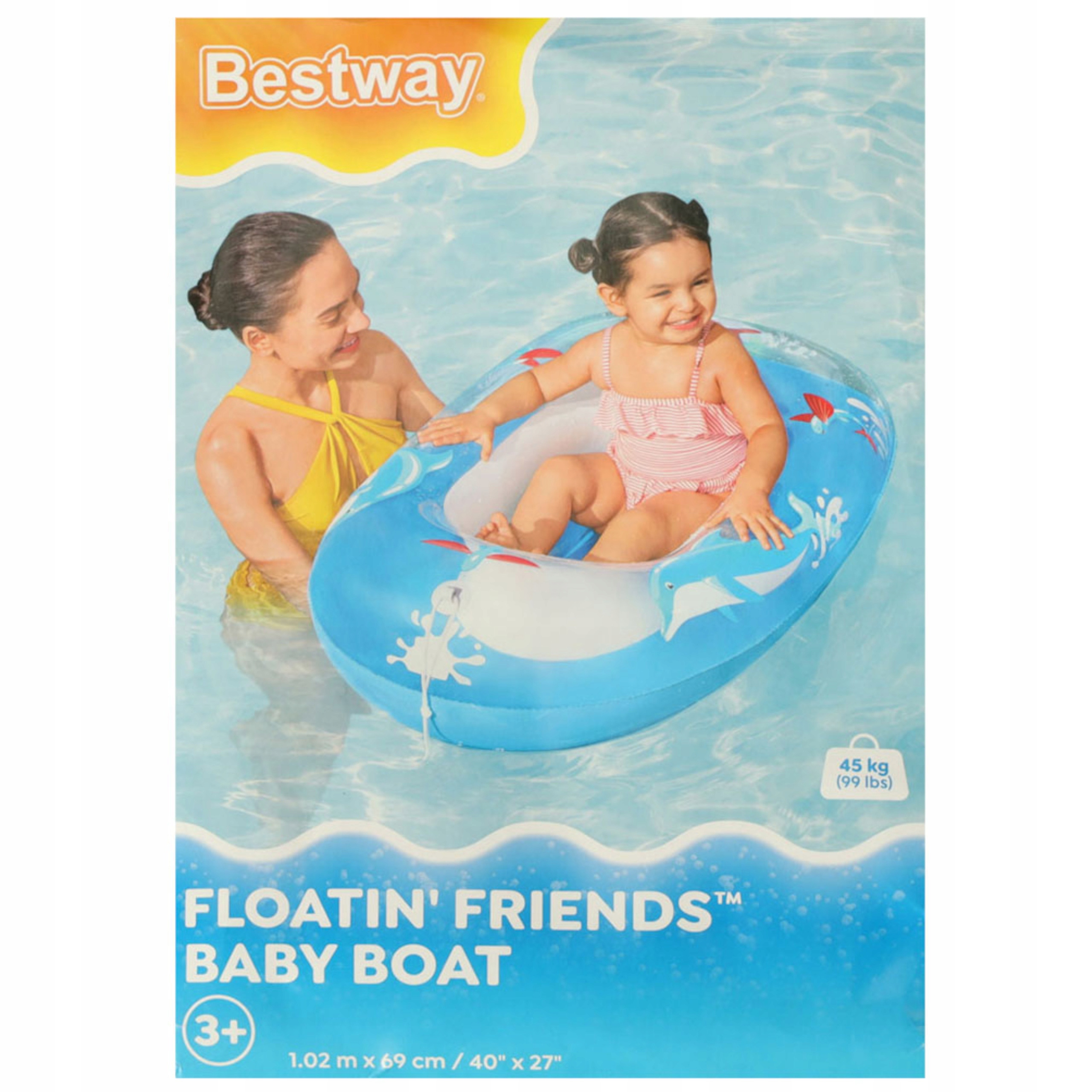Ponton dla dzieci do pływania delfin Bestway 34037 Szerokość produktu 69 cm