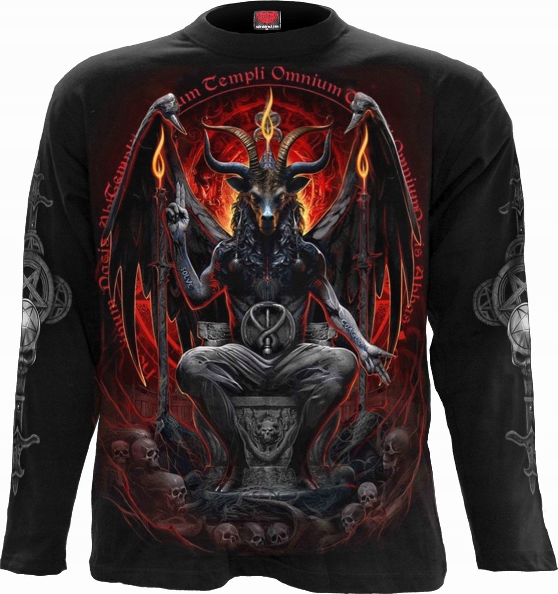 Dlouhý rukáv s ďáblem Baphomet Spiral 2XL