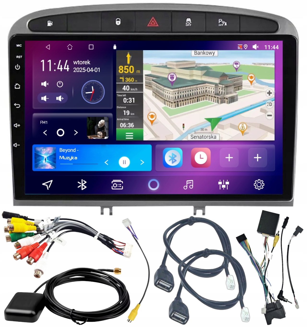 Autorádio S Navigací Peugeot 308 408 Wifi Android Carplay 4GB 64GB